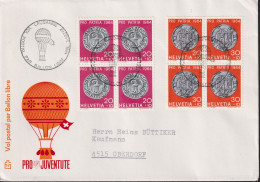 1964 Schweiz Brief ° Vol Postal Par Ballon Libre, Zum:CH B120+B121, Mi:CH 797+798, Pro Patria - Briefe U. Dokumente