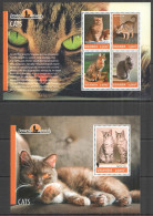 B0032 2014 Uganda Cats Pets Fauna Domestic Animals #3305-8+Bl468 Mnh - Domestic Cats