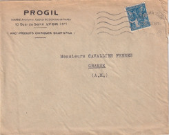 LETTRE. 24 3 29. JEANNE D'ARC N° 257 SEUL. PROGIL LYON POUR GRASSE - 1921-1960: Période Moderne