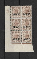 BOIC - MEF 1943/1947 5d SG M15 CYLINDER BLOCK OF 6 UM/LMM Cat £24 - Sonstige & Ohne Zuordnung