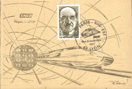 TGV PARIS-SUD EST LYON 1981 - Commemorative Postmarks