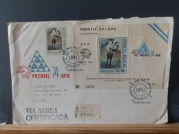 GROOT FORMAAT  LOT90  LETTRE ARGENTINA UPU 1974 POUR LA BELG. - Brieven En Documenten