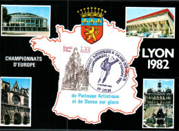 CHAMPIONNATS D'EUROPE PATINAGE ARTISTIQUE LYON 1982 - Commemorative Postmarks