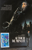 AUTOUR DE MINUIT 1986  Bertrand Tavernier  Affiche Sur Carte  18 (scan Recto Verso)MF2770BIS - Plakate Auf Karten