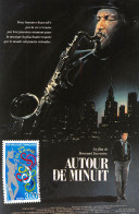 AUTOUR DE MINUIT 1986  Bertrand Tavernier  Affiche Sur Carte  18 (scan Recto Verso)MF2770BIS - Manifesti Su Carta