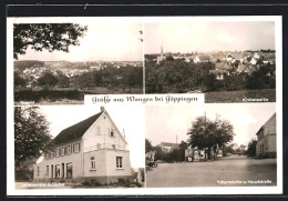 AK Wangen Bei Göppingen, Lebensmittelgeschäft G. Daiber, Schorndorfer- Und Hauptstrasse, Kirchenpartie  - Wangen I. Allg.