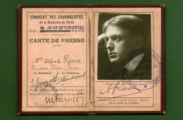 D-FR CARTE DE PRESSE Syndicat Des Journalistes De La Banlieue De Paris - Historical Documents