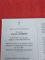 Doodsprentje Ivonne Vermeir / Hamme 18/12/1924 - 23/7/1996 ( Isidoor Van Meersche ) - Religion &  Esoterik