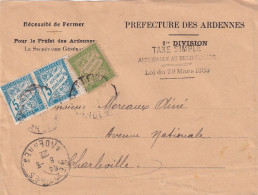 TAXE SUR AVIS DE PREFECTURE. MEZIERES. ARDENNES. 8 MARS 1922 - 1859-1959 Lettres & Documents