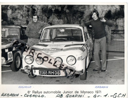 R8 GORDINI . 6EM RALLYE AUTO JUNIOR DE MONACO . 1971 - Automobili