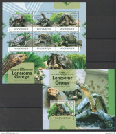 Bc1153 2012 Mozambique Fauna Reptiles Turtles Lonesome George Bl+Kb Mnh - Otros & Sin Clasificación