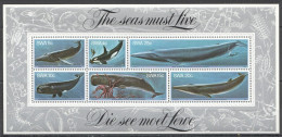 Ft087 1980 Namibia South Africa Swa Whales Marine Life #466-71 Bl5 Mnh - Mundo Aquatico