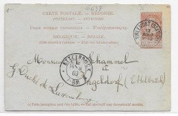 Kaart Van Tienen Naar Luxemburg (SN 2952) - 1893-1900 Barba Corta
