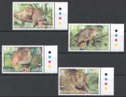 Ft121 2002 Solomon Islands Wwf Animals Grey Cuscus Fauna #1062-65 1Set Mnh - Other & Unclassified