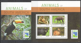 Ft076 2013 Antigua & Barbuda Animals & Birds Of South America #5124-7+Bl717 Mnh - Otros & Sin Clasificación