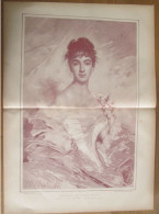 1884 Gravure   Portrait De Jeune Fille Peinture Peintre  Charles Chaplin (1825 - 1891) - Estampas & Grabados