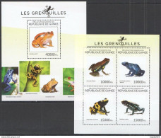 St712 2014 Guinea Reptiles Fauna Frogs Kb+Bl Mnh Stamps - Otros & Sin Clasificación