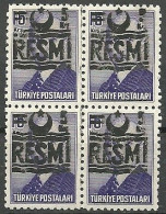 Turkey; 1955 Official Stamp 5 K. ERROR "Sloppy Overprint" - Sellos De Servicio