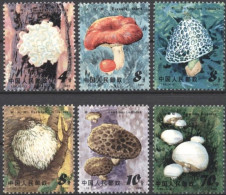 China 1981, Mushrooms, 6val - Paddestoelen