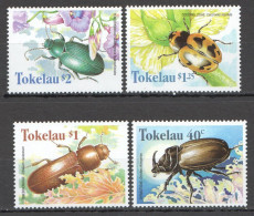 Ft159 1998 Tokelau Insects Beetles Flora Fauna #266-269 Set Mnh - Altri & Non Classificati