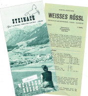 Souvenir D'un Séjour à L'Hôtel-Pension Weisses Rössl, Steinach Am Brenner (Tirol, Autriche) Années 1950 - Dépliants Touristiques