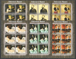 Kv331 2002 Chad New Art Paintings Edouard Manet !!! 6Set Mnh - Altri & Non Classificati