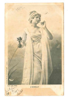 CPA Fantaisie Femme . Série Les 5 Sens . L'odorat . 1902 - Femmes