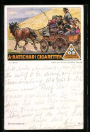Künstler-AK Curt Liebich: Familie In Einem Pferdewagen, Reklame Für A. Batschari Cigaretten  - Cultivation