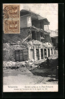 AK Valparaiso, Edificio Solido En La Plaza Echauren, Erdbeben 1906  - Rampen