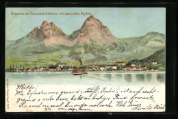 AK Künzli Nr. 5022, Brunnen Am Vierwaldstättersee Mit Den Beiden Mythen, Berggesichter  - Andere & Zonder Classificatie