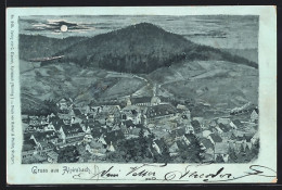 Mondschein-Lithographie Alpirsbach, Teilansicht Mit Kirche  - Alpirsbach