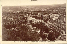 CPA - ROYAT - VUE GENERALE ET PANORAMA SUR CLERMONT - Royat