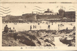 CPA - SAINT MALO - LE CHATEAU ET LA PLAGE DES BAINS - Saint Malo