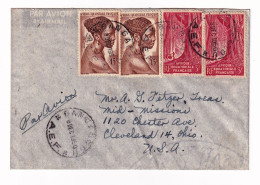 Lettre 1950 AEF Bangassou République Centrafricaine Cleveland Ohio USA  Afrique Equatoriale Française - Cartas & Documentos