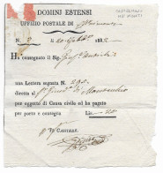 Castelnovo 1832 - Receipt For Registered Mail?  (SN 2946) - ...-1850 Voorfilatelie