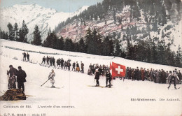 CONCOURS DE SKI L'ARRIVEE D'UN COUREUR - Sports D'hiver