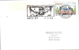 1 ER JOUR FLAMME CLUB SPORTIF GENDARMERIE DE METZ 1989 - Mechanical Postmarks (Advertisement)