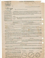 03 VICHY Imprimé PTT N° 1392-64 Bis - Avec Cachet Manuel Du 07/06/1936 Taxes Téléphoniques 1206 - Télégraphes Et Téléphones