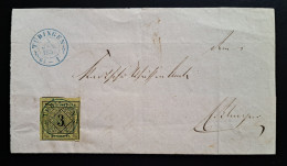 Württemberg 1853, Briefteil TÜBINGEN Nach ESSLINGEN - Storia Postale