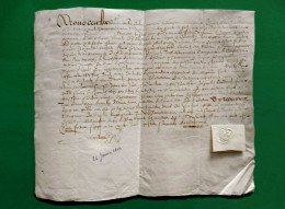 D-FR PARCHEMIN 1604 Normandie EURE Pont-Audemer & Pont-Authou Famille LARCHER - Documentos Históricos