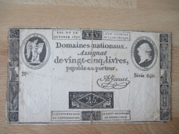 ASSIGNAT BILLET 35 LIVRES SERIE 640 DOMAINES NATIONAUX PORTRAIT LOUIS 16 - Assegnati