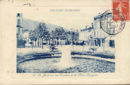 CPA - BAGNERES DE BIGORRE - JET D'EAU ET PLACE LAFAYETTE (1909) TRES BEAU CLICHE - Bagneres De Bigorre