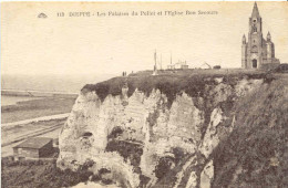 CPA - DIEPPE - FALAISES DU POLLET ET EGLISE BON-SECOURS - Dieppe