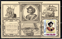 COOK ISLANDS ISOLE 1991 DISCOVERY OF AMERICA COLUMBUS CRISTOFORO COLOMBO 1$ MAXI MAXIMUM CARD - Cook Islands