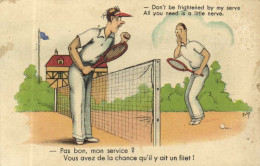 Illustrateur Tennis - Pas Bon Mon Service ? Vous Avez De La Chance Qu'il Y Air Un Filet RV - Humour