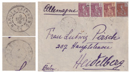 LETTRE. INDOCHINE. 9 SEPT 1910. LANGSON A HANOI ET HANOI A HAIPHONG. POUR HEIDELBERG ALLEMAGNE - Brieven En Documenten