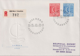 1966 Schweiz R-FDC Zum:CH 443+444, Mi:CH 843+844, EUROPA Boot - FDC