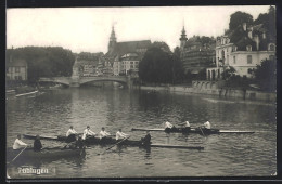 AK Tübingen, Flusspartie Mit Ruderern  - Tuebingen