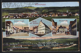 AK Münsingen, Neues Barackenlager, Bahnhofstrasse, Partie Mit Rathaus, Hauptstrasse  - Münsingen