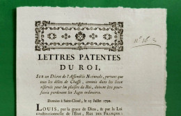 D-FR Révolution 1790 Délits De Chasse Commis Dans Les Lieux Réservés Pour Les Plaisirs Du ROI - Historische Documenten